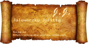 Jaloveczky Julitta névjegykártya